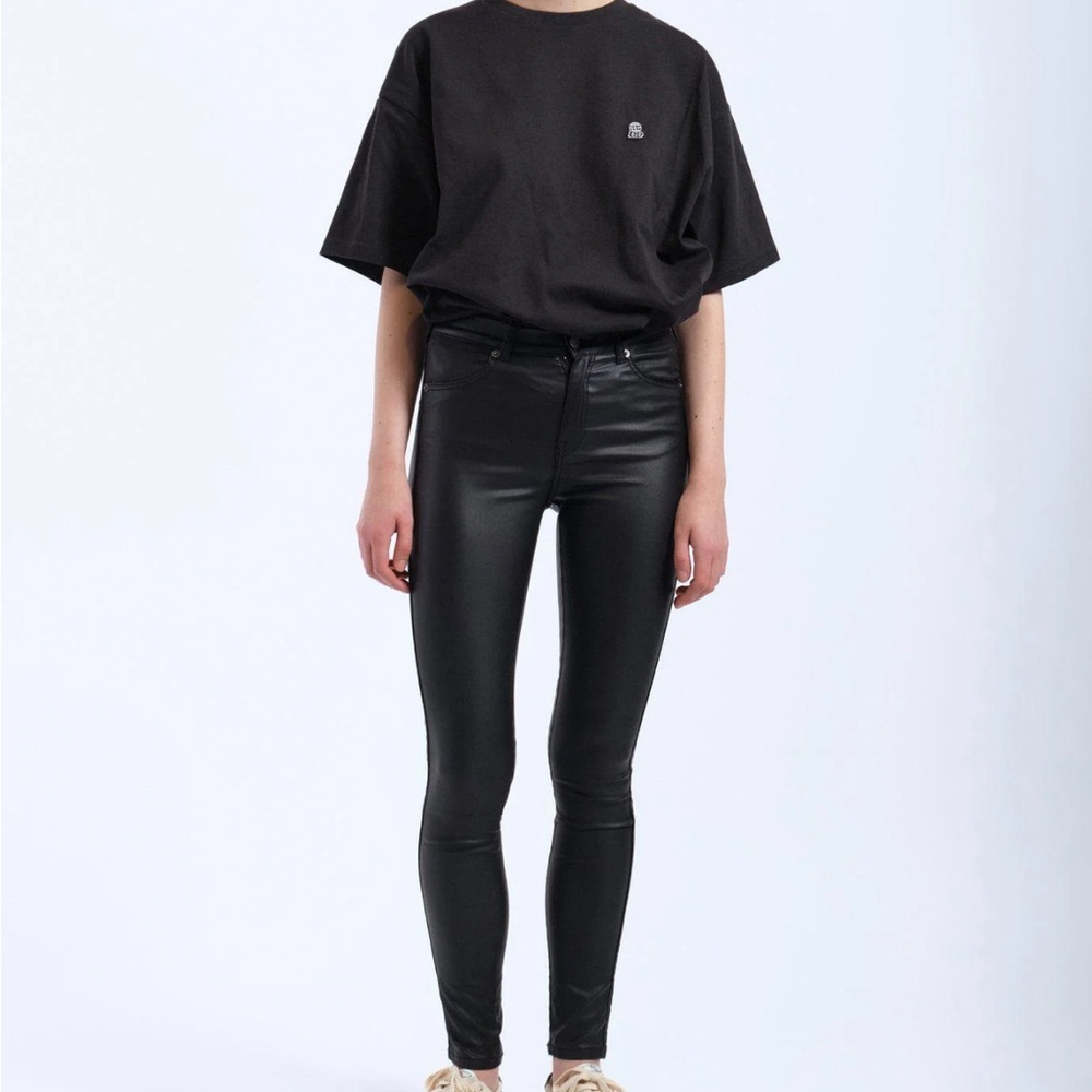 Dr.Denim: Black Faux Leather Skinny Pants